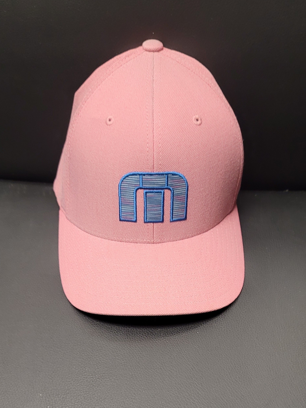Travis Mathew Pink Cap with Blue Embroidered 'M'
